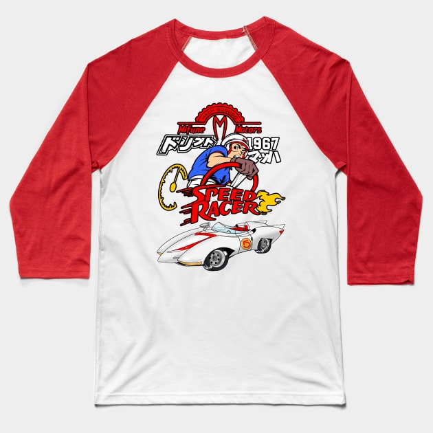 speed racer Baseball T-Shirt by BEBAS BERSUARA